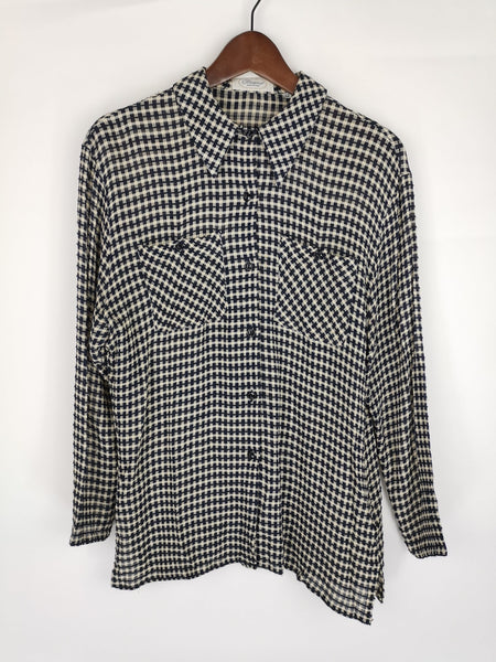 Blusa Cuadros Tejido Textura / Talla S-M