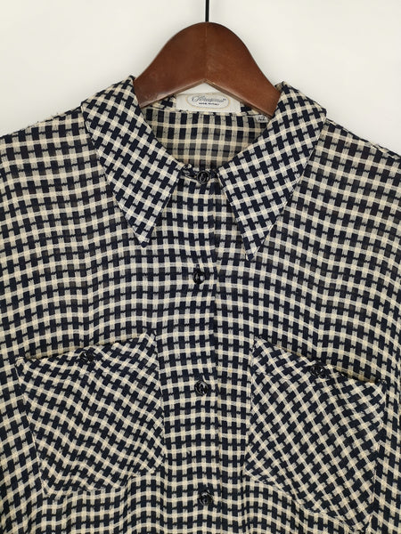 Blusa Cuadros Tejido Textura / Talla S-M