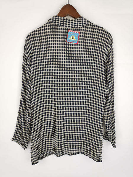 Blusa Cuadros Tejido Textura / Talla S-M