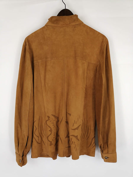 Blusa de Ante Grabada NUEVA CON ETIQUETAS / Talla S-M