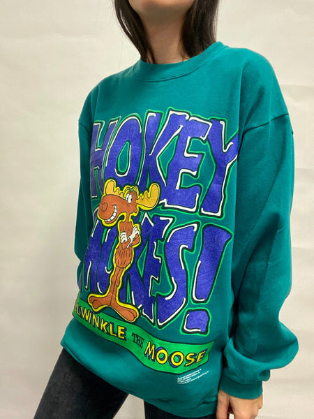 Sudadera Turquesa Dibujos Bullwinkle / Talla L