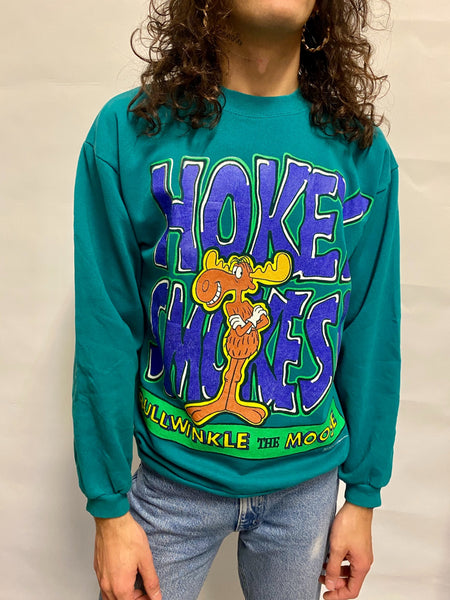 Sudadera Turquesa Dibujos Bullwinkle / Talla L
