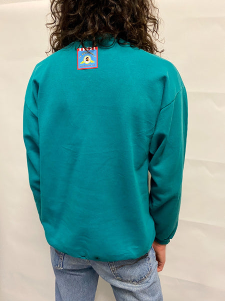 Sudadera Turquesa Dibujos Bullwinkle / Talla L