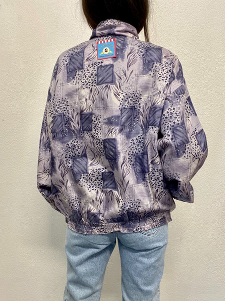 Bomber Seda Print Malvas / Talla L