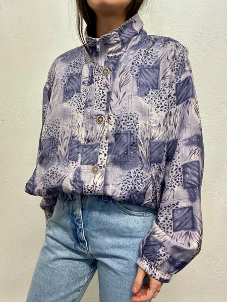 Bomber Seda Print Malvas / Talla L