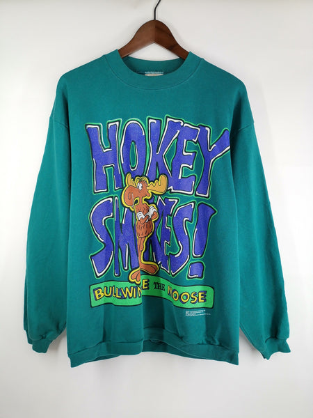 Sudadera Turquesa Dibujos Bullwinkle / Talla L