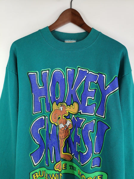 Sudadera Turquesa Dibujos Bullwinkle / Talla L