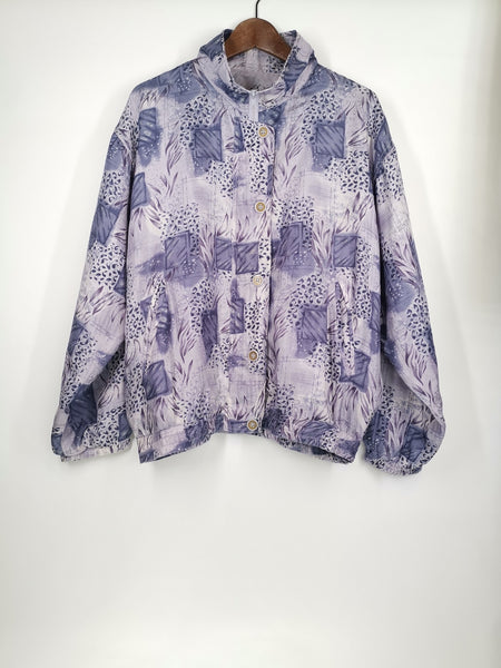 Bomber Seda Print Malvas / Talla L
