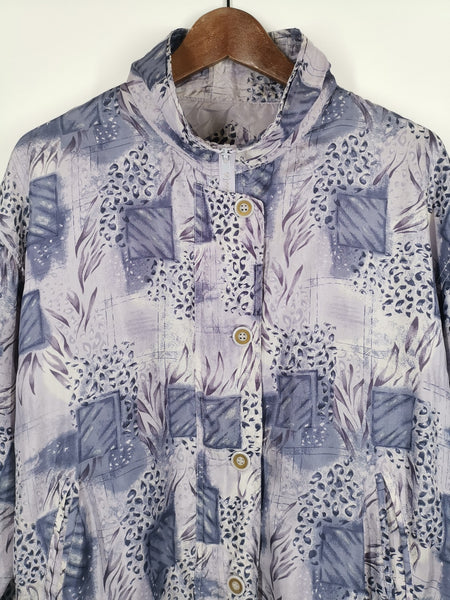 Bomber Seda Print Malvas / Talla L