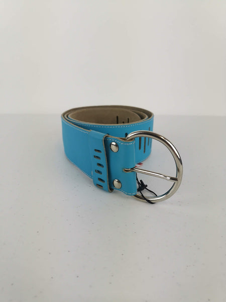Cinturón de Piel Azul Turquesa  / Talla XS-M
