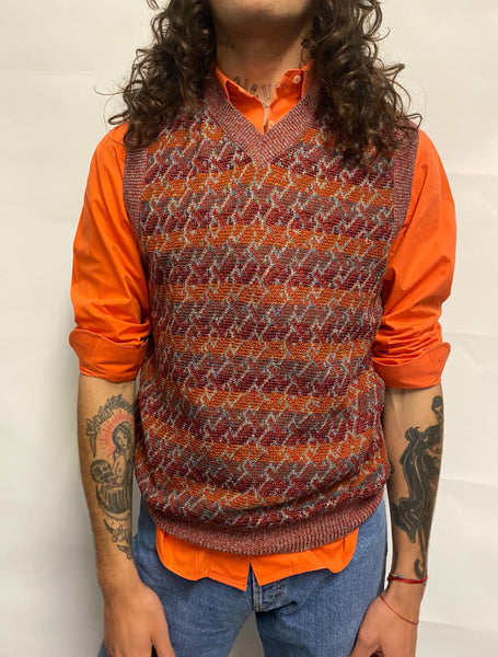 Chaleco Punto Jaspeado Tonos Arcilla / Talla M-L