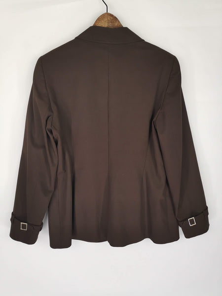 Blazer Chocolate Detalles Gabardina ESCADA / Talla M-L