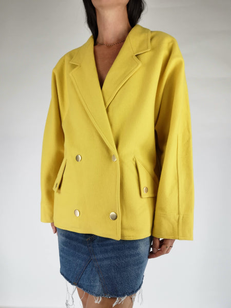 Abrigo de Lana tipo Blazer Cruzada WEEKEND / Talla L