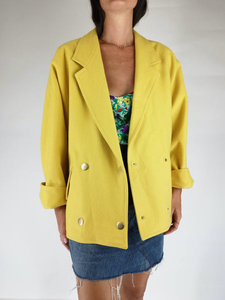 Abrigo de Lana tipo Blazer Cruzada WEEKEND / Talla L