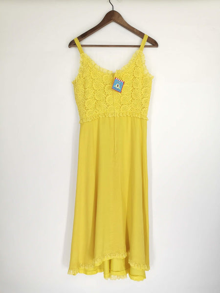 Vestido de Seda Amarillo / Talla L