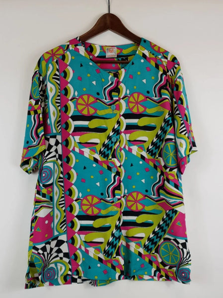 Blusa 90's Manga Corta STEFANEL / Talla M