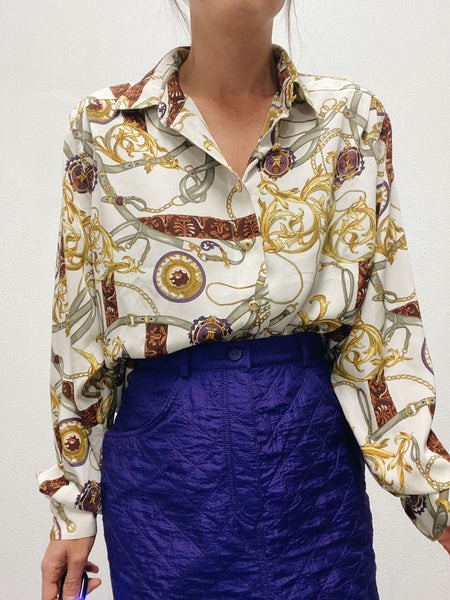 Blusa Estampado Tipo Vesace años 90´s / Talla M