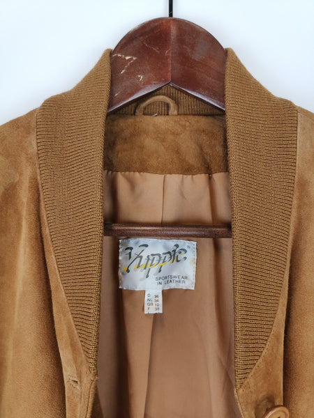 Bomber Ante Cámel / Suede Leather Jacket / Talla M