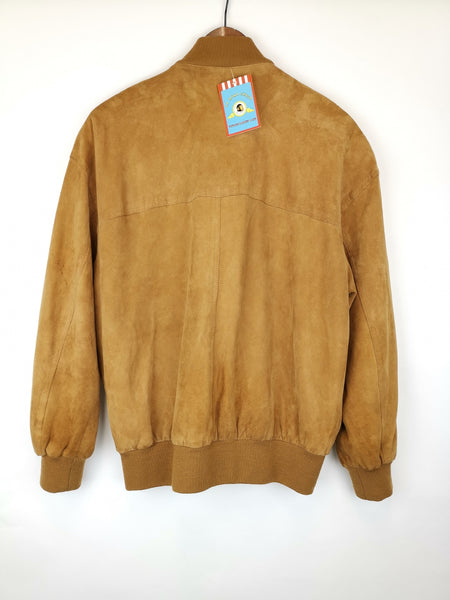 Bomber Ante Cámel / Suede Leather Jacket / Talla M
