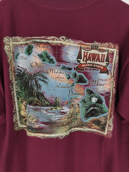 Camiseta Granate Hawaii Aloha State / Talla M