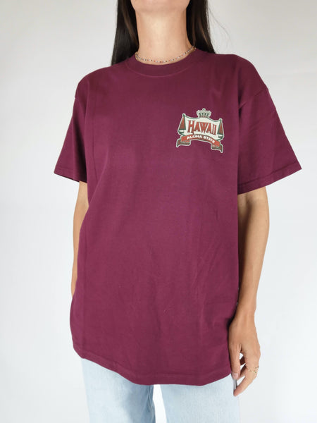 Camiseta Granate Hawaii Aloha State / Talla M