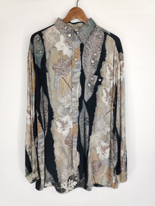 Camisa Estampada Vintage Años 90s /  Talla XL