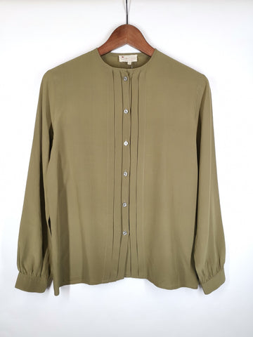 Blusa Seda Verde Oliva / Talla M