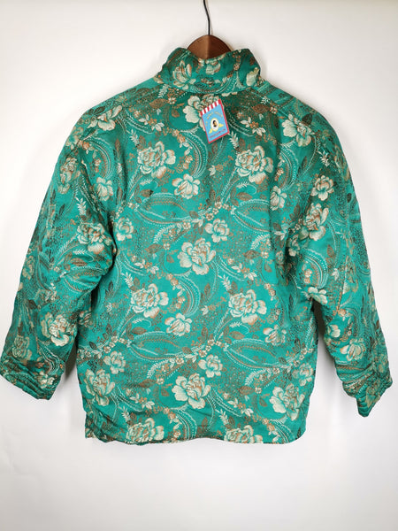 Abrigo Acolchado de Seda Reversible / Talla XS
