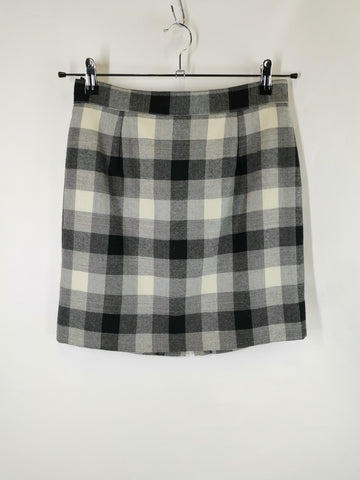 Minifalda Lana Cuadros Grandes Grises / Talla S-M