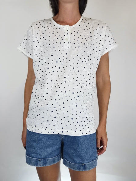 Camiseta Blanca de Lunares / Talla M