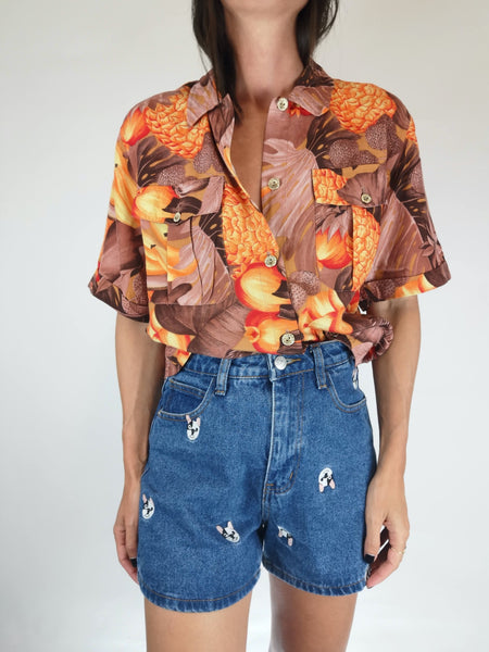 Blusa 90's Manga Corta STEFANEL / Talla S