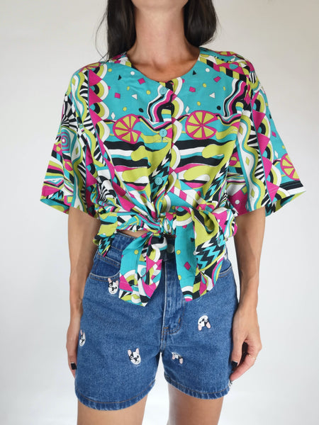 Blusa 90's Manga Corta STEFANEL / Talla M