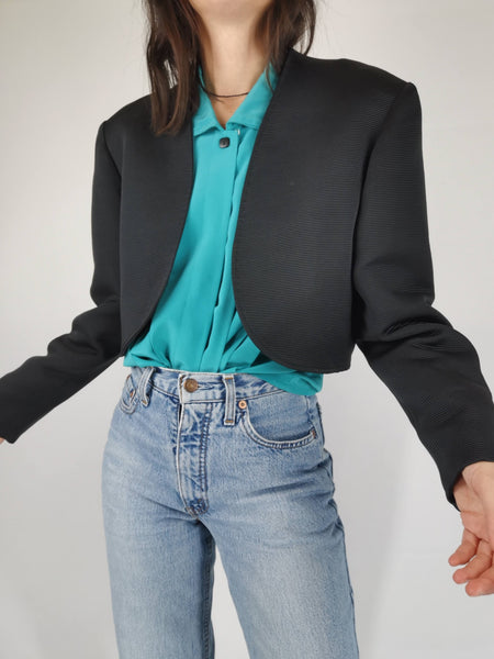 Blazer Negra Rayada MAX MARA / Talla S-M