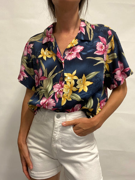 Blusa Hawaii Azul Marino / Talla M