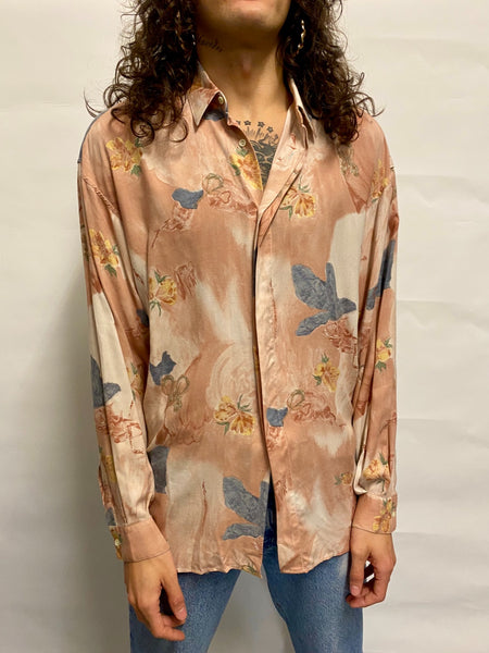 Camisa 90s Print Soft Flores / Talla XL