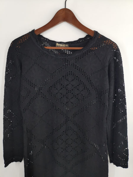 Vestido Negro Crochet / Talla S-M