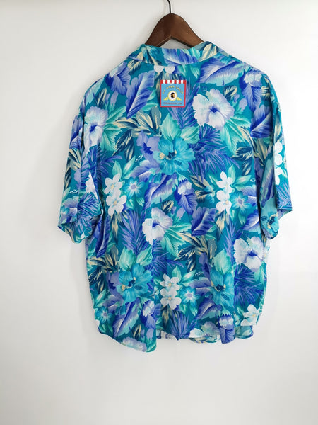 Blusa Hawaii 90's Azules / Talla M-L