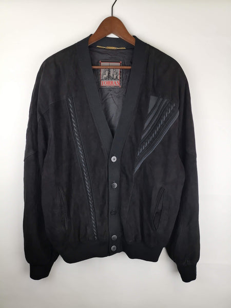 Bomber Ante Negra / Suede Leather Jacket