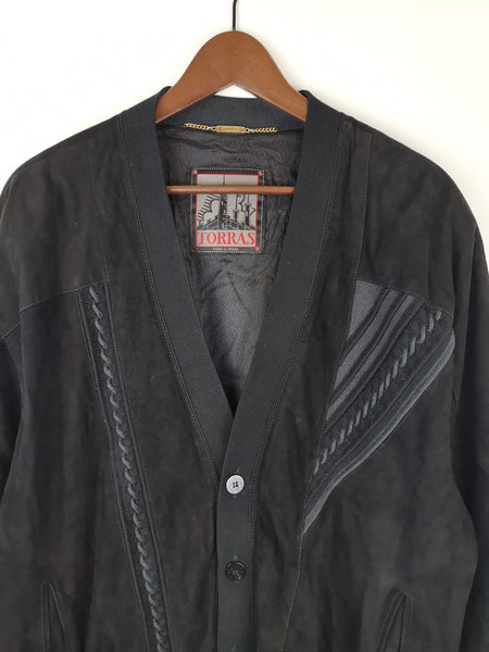 Bomber Ante Negra / Suede Leather Jacket