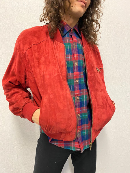 Bomber Ante Roja/ Suede Leather Jacket